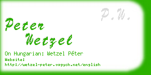 peter wetzel business card